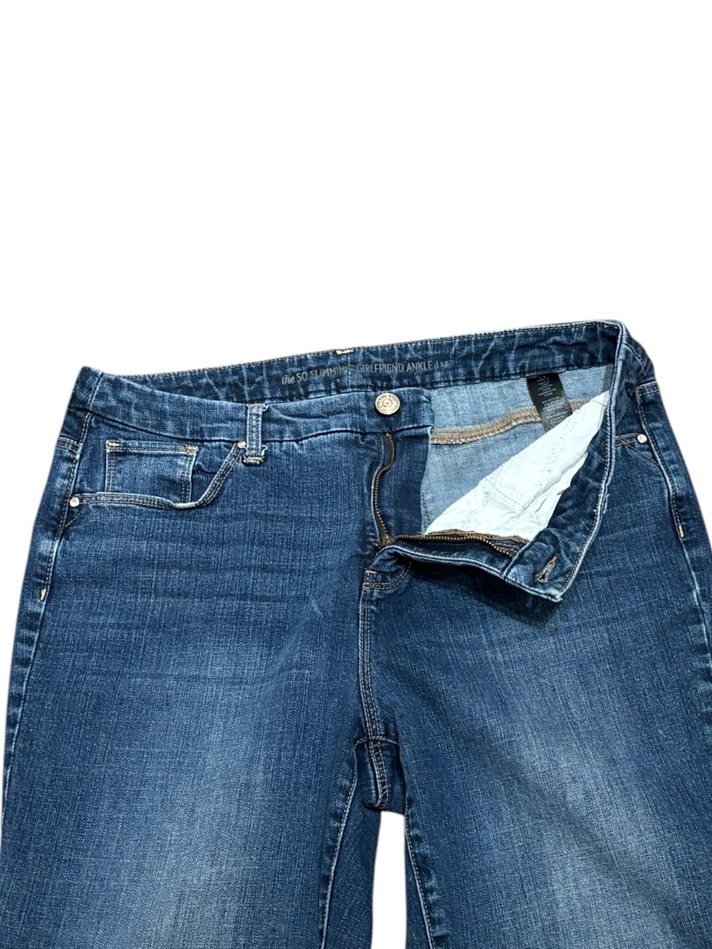 Chico’s Women's Girlfriend Ankle Jeans - Medium Blue Wash, Chico’s 1.5, US 10 - Picture 3 of 8